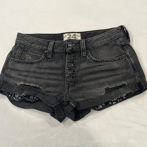 Free People black jean shorts